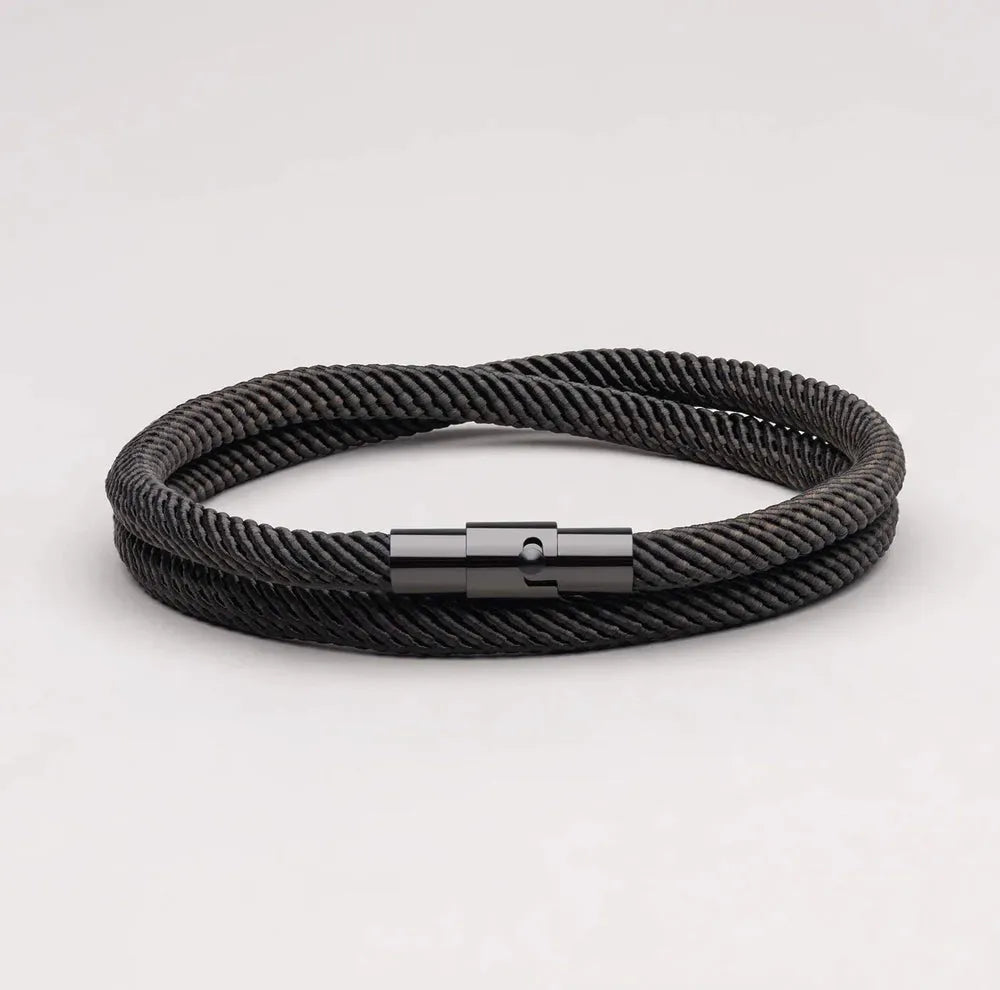 Minimalist Black Rope Bracelet Wave